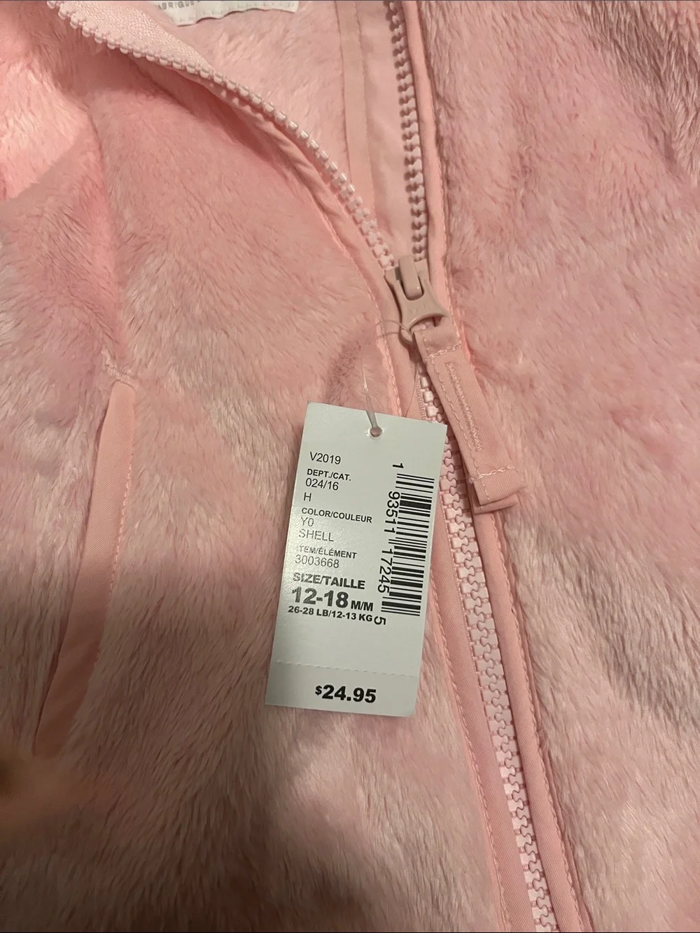 The Children's Place Plush Pink Zip-Up Jacket